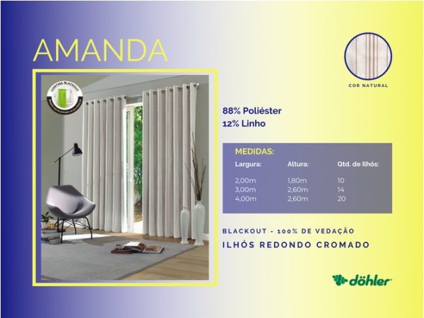 GA Decorações Rio de Janeiro Cortina Amanda Ilhós Redondo Cromado